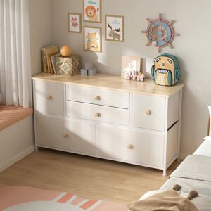 Rebrilliant Hanny 6 - Drawer Chest of Drawers Grey 139.7cm H X 254cm W X 88.9cm D