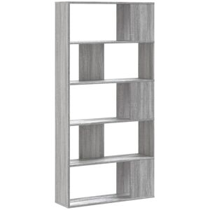 Borough Wharf Book Cabinet/Room Divider Artisian Oak 80X24x186 Cm Grey Sonoma (5 Shelves) 162.5cm H x 80.5cm W x 23.5cm D
