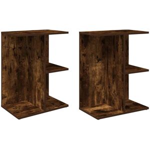 17 Stories Bedside Tables 2 Pcs 46.5X29x61 Cm Engineered Wood Smoked Oak 61cm H X 46.5cm W X 29cm D