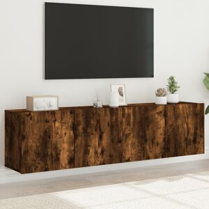 17 Stories TV Cabinets Wall-Mounted 2 Pcs Grey Sonoma 80X30x41 Cm Smoked Oak 40