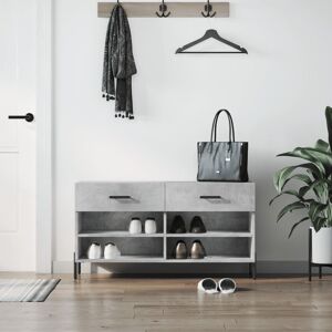 Alpen Home Shoe Bench High Gloss White 102X35x55 Cm Engineered Wood Concrete Grey 8