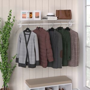 SuperSlide Closet Wardrobe System Utility Shelf with Hang Rail by ClosetMaid White 13.3cm H x 121.9cm W x 30.5cm D
