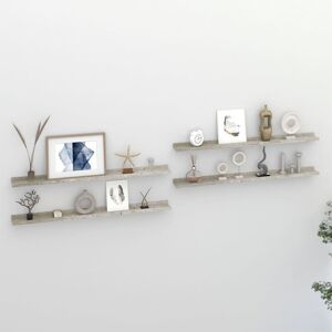 17 Stories Gracelinn 4 Piece Floating Shelf Concrete Grey 3cm H x 100cm W x 9cm D