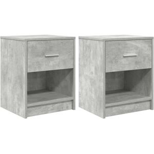 Latitude Run Bedside Cabinets 2 Pcs With Drawer 40X34x50 Cm Concrete Grey 50cm H X 40cm W X 34cm D