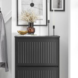 Latitude Run 9 Pair Shoe Storage Cabinet Black 9