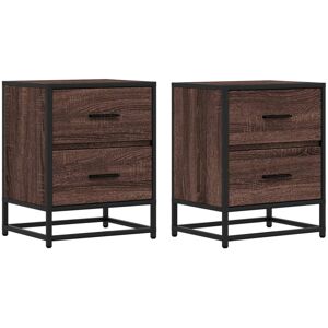 Borough Wharf Bedside Cabinets 2 Pcs Smoked Oak 40X31x50 Cm Engineered Wood Brown Oak 50cm H X 40cm W X 31cm D