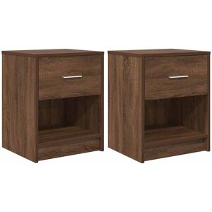 Latitude Run Bedside Cabinets 2 Pcs With Drawer 40X34x50 Cm Brown Oak 50cm H X 40cm W X 34cm D