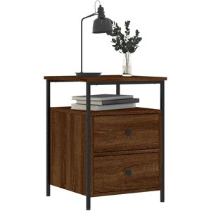 Borough Wharf Elsinore 2 Drawer Bedside Table Brown Oak 60cm H X 44cm W X 45cm D