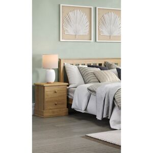 Alpen Home Pursley 2 Drawer Bedside Table, Antique waxed Brown;Tan 56.6cm H X 45.4cm W X 40.5cm D
