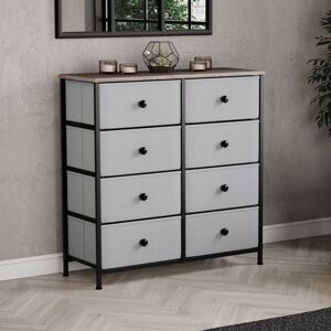 17 Stories Chorley 8 Drawer Fabric Drawer Chest UKFR Certified Beige/Grey 81.5cm H X 80cm W X 29.8cm D