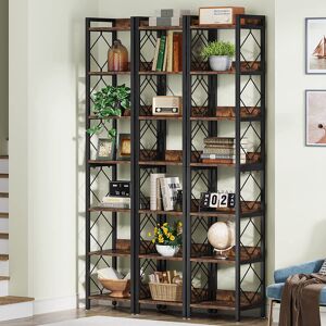 Borough Wharf Wissem Bookcase Brown 200.66cm H x 101.6cm W x 33cm D