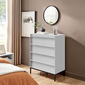 17 Stories Skit 4 Drawer Chest of Drawers, Modern Scandi Storage White 100cm H X 80cm W X 40cm D