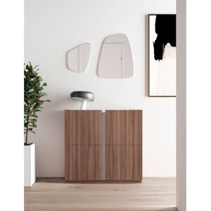 Ebern Designs 18 Pair Shoe Storage Cabinet Walnut-taupe 18
