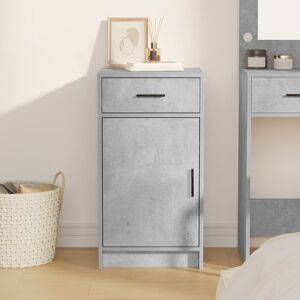17 Stories White Wood Medium Buffet Rectangular Contemporary Concrete Grey 75cm H X 40cm W X 41cm D