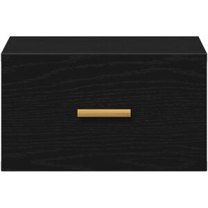 17 Stories Wall-Mounted Bedside Cabinet Black Oak Particle Board Small Black Oak 20cm H X 35cm W X 35cm D