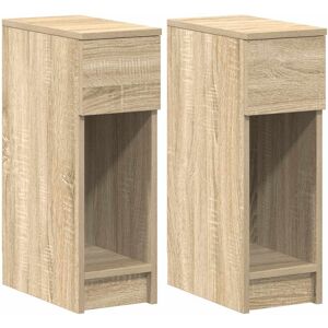 17 Stories Vidaxl bedside tables with drawer. 2 pieces 20 x 36 x 60cm Sonoma Oak 60cm H X 20cm W X 36cm D