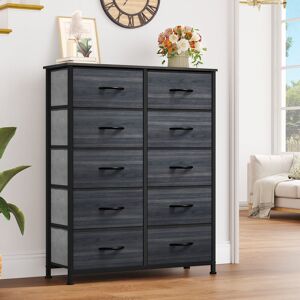 Borough Wharf 10-Drawer 86 W Chest Of Drawers Black 304.8cm H X 218.44cm W X 76.2cm D