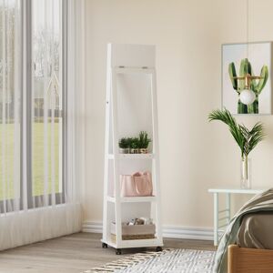 Ebern Designs 360° Swivel Freestanding Jewelly Cabinet White 163cm H X 38cm W X 40cm D