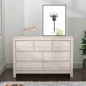 Ebern Designs Ellani Cubbot 7 Drawer Chest of Drawers Dusty Grey Oak 76.2cm H X 111.6cm W X 35.3cm D