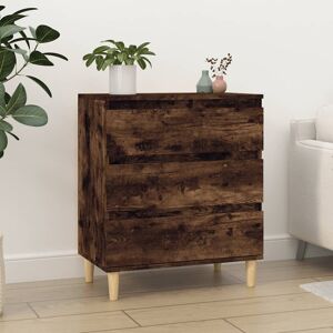 George Oliver Caraban 3 Drawer Bedside Table Walnut/Oak 70cm H X 60cm W X 35cm D