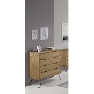 Hykkon Cashel 4 Drawer Chest of drawers, industrial design Brown;Tan 90.3cm H X 76.5cm W X 39.5cm D