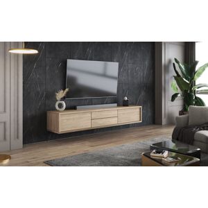 17 Stories Shirel 39: Elegant Oak Artisan Floating TV Cabinet Stylish Entertainment Storage - W180cm Light Oak 70