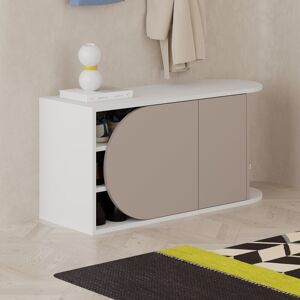 Latitude Run 9 Pair Shoe Storage Cabinet White/Light Mocha 9