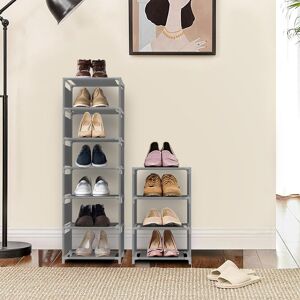 Rebrilliant 10 Pair Shoe Rack Gray 10