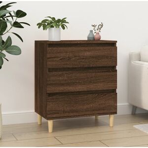 George Oliver Caraban 3 Drawer Bedside Table Brown/Oak 70cm H X 60cm W X 35cm D
