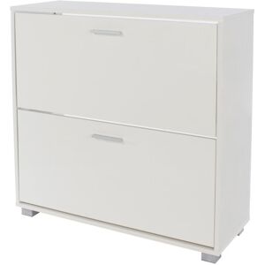 Latitude Run shoe cabinet, with 2 drawers 12 Pair Flip Down Shoe Storage White 12