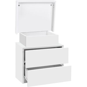 17 Stories Micke 2 Drawer Bedside Table White 52cm H X 45cm W X 35cm D
