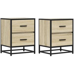 Borough Wharf Bedside Cabinets 2 Pcs Smoked Oak 40X31x50 Cm Engineered Wood Sonoma Oak 50cm H X 40cm W X 31cm D