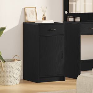 17 Stories White Wood Medium Buffet Rectangular Contemporary Black Oak 75cm H X 40cm W X 41cm D