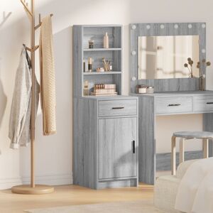 Latitude Run Black Oak Engineered Wood Medium Sideboard Rectangular Modern Grey Sonoma 135cm H X 40cm W X 41cm D