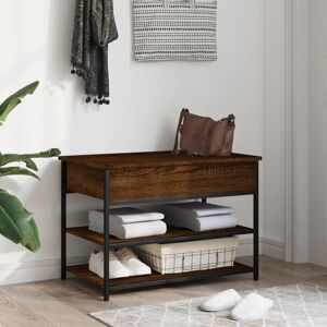 Borough Wharf 4 Pair Shoe Storage Bench Brown Oak 4