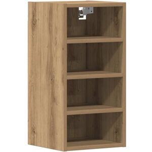 Alpen Home Burban Wall Mounted Display Cabinet Artisan Oak 60cm H X 30cm W X 29.5cm D