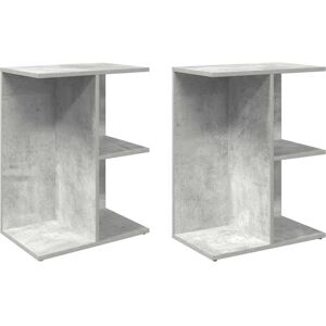 17 Stories Bedside Tables 2 Pcs 46.5X29x61 Cm Engineered Wood Concrete Grey 61cm H X 46.5cm W X 29cm D