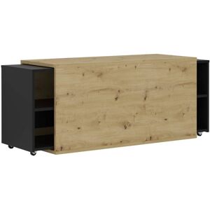 vidaXL FMD TV Unit Cabinet 194.5X39.9X49.2 Cm Artisan Oak And Black 85