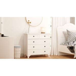 Rosalind Wheeler Annedorle 5 Drawer 90Cm W Chest of Drawers White 86cm H X 90cm W X 40cm D