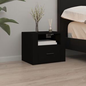 Ebern Designs Jalaysia 2 Drawer Bedside Table Black 40cm H X 50cm W X 36cm D