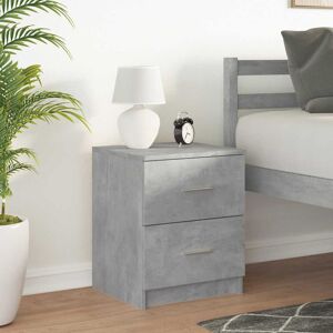 Latitude Run Bedside Cabinet With 2 Drawers 40X36x50 Cm Concrete Grey 50cm H X 40cm W X 36cm D