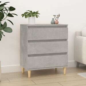 George Oliver Caraban 3 Drawer Bedside Table Light Grey/Oak 70cm H X 60cm W X 35cm D