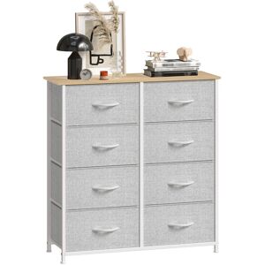 Blue Elephant Kohrs 8 Drawer 85.6Cm W chest of drawers with Steel Frame & Wood Top White/Brown 245.11cm H X 217.42cm W X 75.44cm D