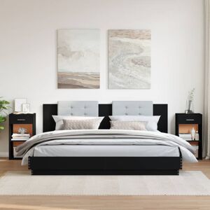 Vidaxl Bedside Cabinets 2 Pcs Sonoma Oak 35X34x65 Cm Engineered Wood Black 65cm H X 35cm W X 34cm D