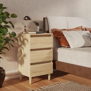 Corrigan Studio Solihull Bed Cabinet with Solid Wood Legs Sonoma Oak 175.26cm H X 101.6cm W X 88.9cm D