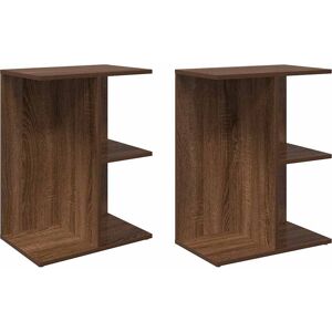 17 Stories Bedside Tables 2 Pcs 46.5X29x61 Cm Engineered Wood Brown Oak 61cm H X 46.5cm W X 29cm D