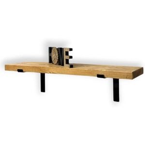 Brambly Cottage Industrial Scaffold Board Wall Shelf Down Lipped Metal Brackets Included For Bedroom Rustic Pine 4.5cm H x 110cm W x 22cm D