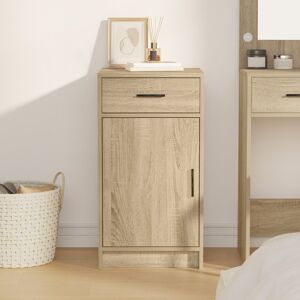 17 Stories White Wood Medium Buffet Rectangular Contemporary Sonoma Oak 75cm H X 40cm W X 41cm D
