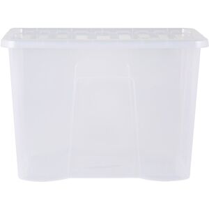 Wham Crystal 80L Plastic Storage Box Pack of 4 Clear Clear 80L