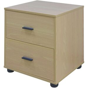 17 Stories Laster 2 Drawer Bedside Table Beech 109.22cm H X 101.6cm W X 86.36cm D